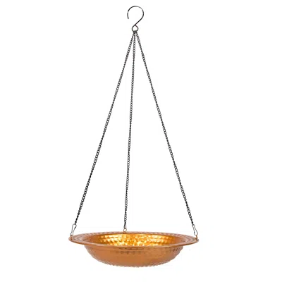 Sunnydaze Outdoor Hanging Bird Bath Or Bird Feeder With Copper Finish And Hanging Chain - 12"
