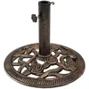 Sunnydaze Outdoor Heavy-duty Cast Iron Decorative Rose Blossom Design Patio Yard Round Umbrella Base Stand - 1