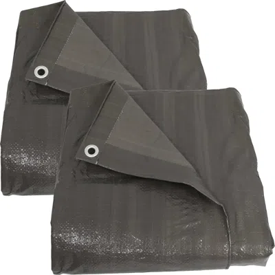 Sunnydaze Outdoor Heavy-duty Multi-purpose Plastic Reversible Protective Tarp Cover - 20' X 30' - Dark Gray - 