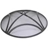 Sunnydaze Outdoor Heavy-duty Reinforced Steel Round Fire Pit Spark Screen With Ring Handle - 24" - Black