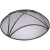 Sunnydaze Outdoor Heavy-duty Reinforced Steel Round Fire Pit Spark Screen With Ring Handle - 36" - Black