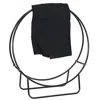 Sunnydaze 24in Tubular Steel Log Hoop And Cover Combo Fireplace Firewood Rack