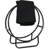 Sunnydaze 24in Tubular Steel Log Hoop And Cover Combo Fireplace Firewood Rack