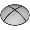 Sunnydaze Outdoor Heavy-duty Steel Mesh Round Camp Fire Pit Spark Screen Lid With Handle - 24" - Black