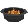 Sunnydaze Outdoor Heavy-duty Steel Portable Above Ground Or In-ground Octagon Fire Pit Liner Ring - 38" - Blac