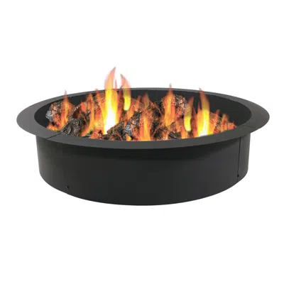 Sunnydaze Outdoor Heavy-duty Steel Portable Above Ground Or In-ground Round Fire Pit Liner Ring - 30" - Black