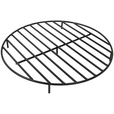 Sunnydaze Outdoor Heavy-duty Steel With High-temperature Finish Round Fire Pit Firewood Log Grate - 30" - Blac