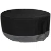 Sunnydaze Outdoor Heavy-duty Weather-resistant 300d Polyester Round Fire Pit Cover - 40" X 18" - Black And Gra