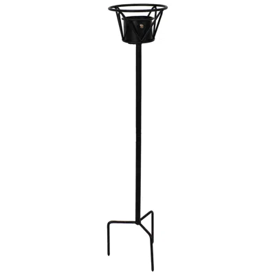 Sunnydaze Outdoor In-ground Steel Gazing Globe Stand - 24" - Black