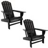 Sunnydaze Outdoor Lake Style Adirondack Chairs With Cup Holder - 2pc