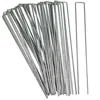 Sunnydaze Outdoor Lawn And Garden Galvanized Steel Staple Stakes For Landscape Fabric, Fences, And Sod - 12" -