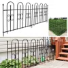 Sunnydaze Outdoor Lawn And Garden Metal Finial Topped Decorative Border Fence Panel Set - 8' - Black - 2pk
