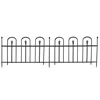Sunnydaze Outdoor Lawn And Garden Metal Finial Topped Decorative Border Fence Panel Set - 8' - Black - 2pk