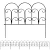 Sunnydaze Outdoor Lawn And Garden Metal Victorian Style Decorative Border Fence Panel Set - 7' - Black - 5pk