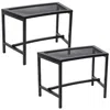 Sunnydaze Outdoor Lightweight And Portable Metal Patio Side End Table Or Backless Bench Seat With Mesh Top - 2