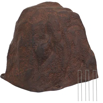 Sunnydaze Outdoor Lightweight Polyresin Landscape Rock Septic Cover With Stakes - 21.5" In Brown