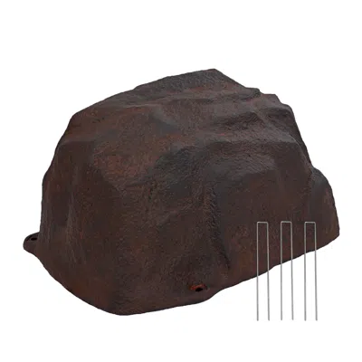 Sunnydaze Outdoor Low-profile Polyresin Landscape Rock Septic Cover With Stakes - 14" In Brown
