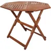 Sunnydaze Meranti Wood Octagon Outdoor Folding Patio Table