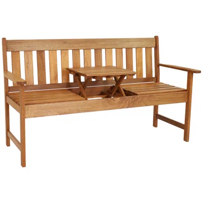 Sunnydaze Meranti Wood Outdoor Occasional Bench In Brown