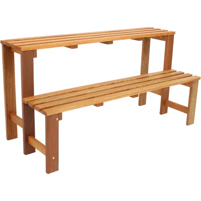 Sunnydaze Outdoor Meranti Wood With Teak Oil Finish 2-tiered Decorative Succulent Flower Plant Shelf Stand - 2