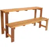 Sunnydaze Outdoor Meranti Wood With Teak Oil Finish 2-tiered Decorative Succulent Flower Plant Shelf Stand - 2