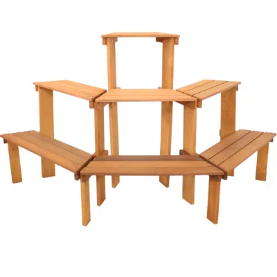 Sunnydaze Outdoor Meranti Wood With Teak Oil Finish 3-tiered Flower Plant Stand - 36" - Brown