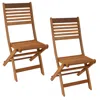 Sunnydaze Meranti Wood Outdoor Folding Patio Chairs