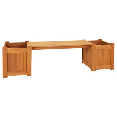 Sunnydaze Outdoor Meranti Wood With Teak Oil Finish Wooden Garden Planter Box Bench Seat - 68" - Brown