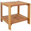 Sunnydaze Meranti Wood Outdoor Side Table