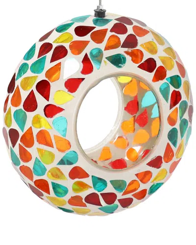 Sunnydaze Outdoor Mosaic Hanging Fly-through Bird Feeder In Multi