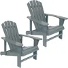 Sunnydaze Adirondack Chairs With Adjustable Backrest Wood