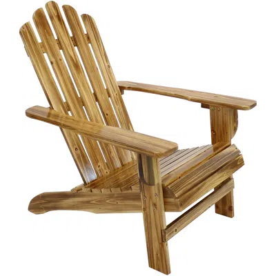 Sunnydaze Adirondack Chair Rustic Wood Design Outdoor Seat In Brown