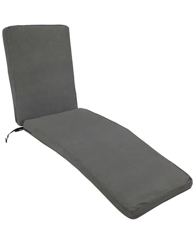 Sunnydaze Outdoor Patio Chaise Lounge Cushion In Grey