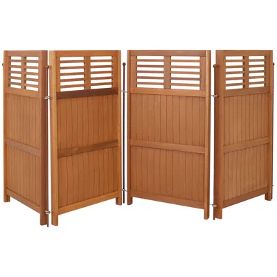 Sunnydaze Folding Outdoor Wood Privacy Screen In Brown