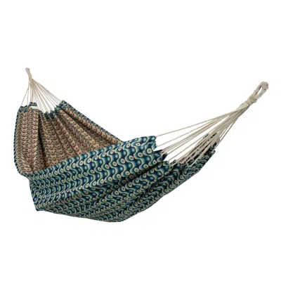 Sunnydaze Outdoor Polyester Double Jacquard Hammock In Green