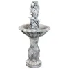 Sunnydaze Outdoor Polyresin Fairy Flower Solar Powered Water Fountain Feature With Battery Backup - 42"