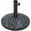 Sunnydaze Outdoor Polyresin Traditional Pebble Texture Patio Yard Round Umbrella Base - 17" - Gray Finish
