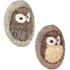 Sunnydaze Outdoor Polyresin Winifred And Wesley The Wise Old Owls Tree Hugger Tree Trunk Garden Sculpture Deco