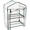 Sunnydaze Outdoor Portable Growing Rack 2-tier Greenhouse With Pvc Roll-up Door - 2 Shelves - Clear