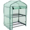 Sunnydaze Outdoor Portable Growing Rack 2-tier Greenhouse With Pvc Roll-up Door - 2 Shelves - Clear