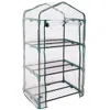 Sunnydaze Outdoor Portable Growing Rack 3-tier Greenhouse With Roll-up Door - 3 Shelves - Clear