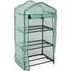Sunnydaze Outdoor Portable Growing Rack 3-tier Greenhouse With Roll-up Door - 3 Shelves - Green