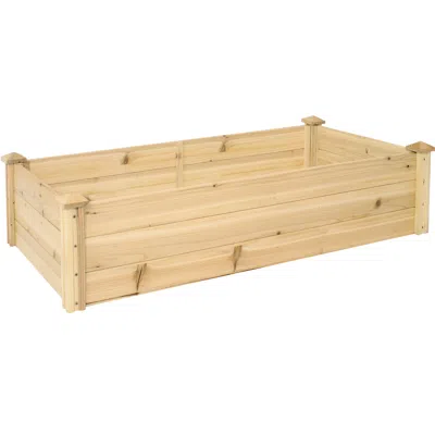 Sunnydaze Outdoor Rectangular Wood Raised Garden Bed For Flower, Vegetable, And Herb Gardening - 24" W X 48.25