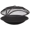 Sunnydaze Outdoor Replacement Steel Fire Pit Bowl With Spark Screen - Black - 23"