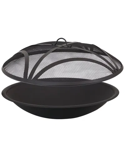 Sunnydaze Outdoor Replacement Steel Fire Pit Bowl With Spark Screen In Black