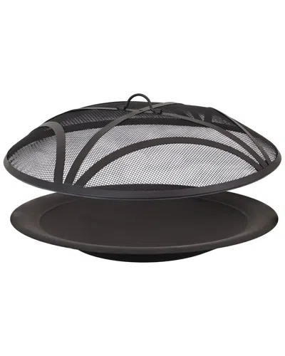 Sunnydaze Outdoor Replacement Steel Fire Pit Bowl With Spark Screen In Brown