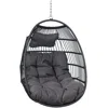 SUNNYDAZE OUTDOOR RESIN WICKER JULIA HANGING BASKET EGG CHAIR SWING WITH CUSHIONS AND HEADREST - 2PC