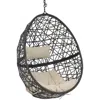 Sunnydaze Caroline Hanging Basket Egg Chair Swing- Resin Wicker