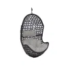 Sunnydaze Outdoor Resin Wicker Patio Cordelia Hanging Basket Egg Chair Swing With Cushion And Headrest - 2pc