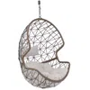 Sunnydaze Outdoor Resin Wicker Patio Danielle Hanging Basket Egg Chair Swing With Cushion And Headrest - 2pc